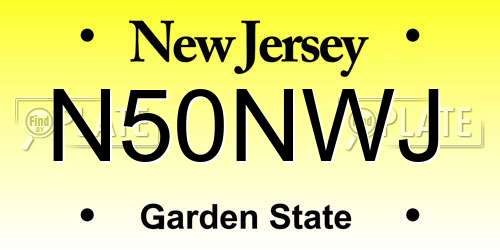 N50NWJ New Jersey License Plate