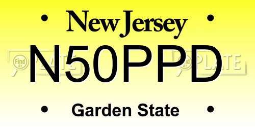N50PPD New Jersey License Plate