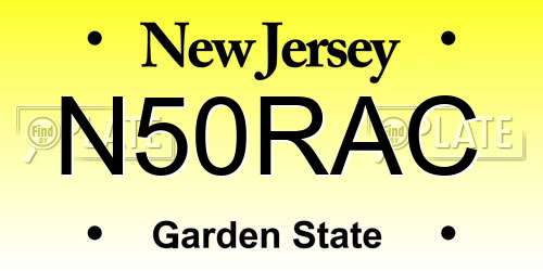 N50RAC New Jersey License Plate
