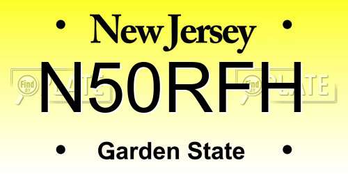 N50RFH New Jersey License Plate