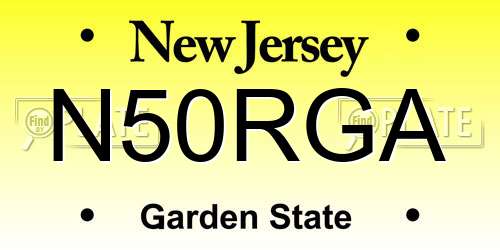 N50RGA New Jersey License Plate
