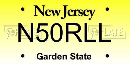 N50RLL New Jersey License Plate