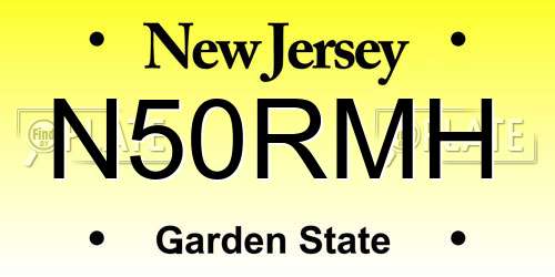 N50RMH New Jersey License Plate