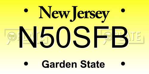 N50SFB New Jersey License Plate