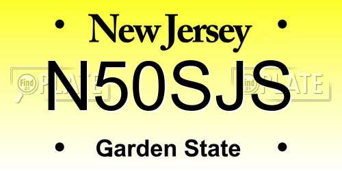 N50SJS New Jersey License Plate