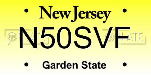 N50SVF New Jersey License Plate