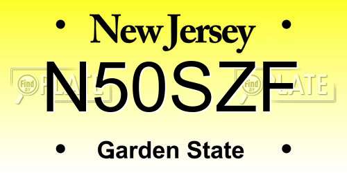 N50SZF New Jersey License Plate