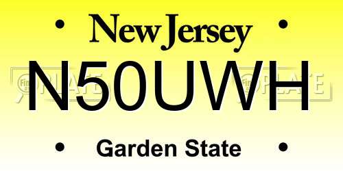 N50UWH New Jersey License Plate