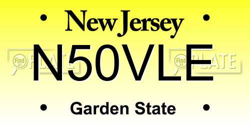 N50VLE New Jersey License Plate