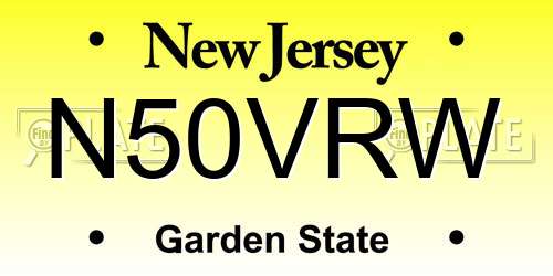 N50VRW New Jersey License Plate