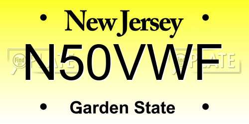 N50VWF New Jersey License Plate