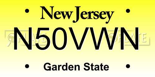 N50VWN New Jersey License Plate