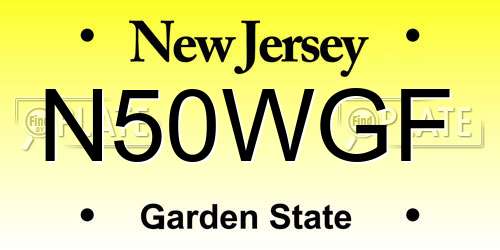 N50WGF New Jersey License Plate