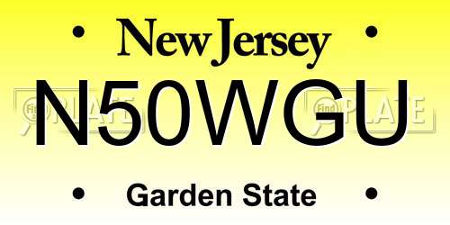 N50WGU New Jersey License Plate
