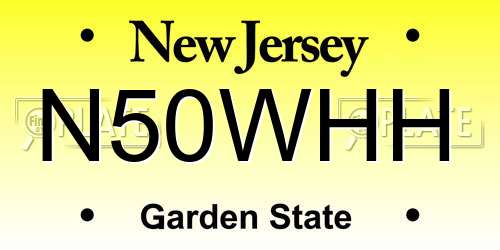 N50WHH New Jersey License Plate