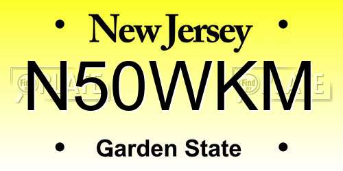 N50WKM New Jersey License Plate