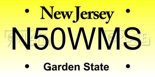 N50WMS New Jersey License Plate