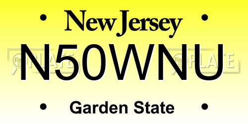 N50WNU New Jersey License Plate