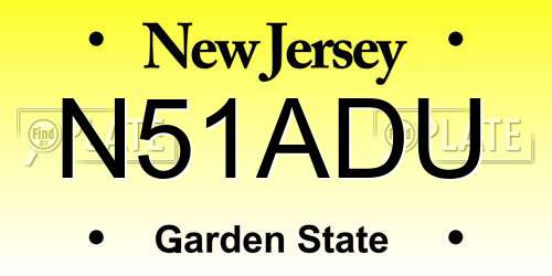 N51ADU New Jersey License Plate