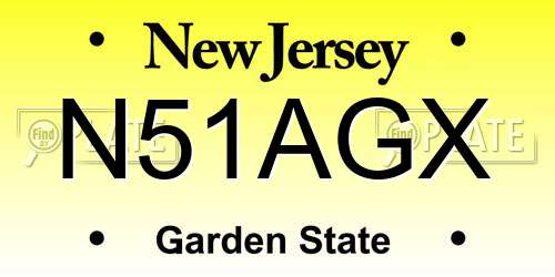N51AGX New Jersey License Plate