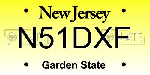 N51DXF New Jersey License Plate