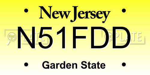N51FDD New Jersey License Plate