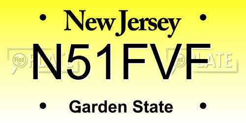 N51FVF New Jersey License Plate