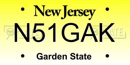 N51GAK New Jersey License Plate