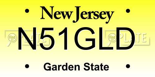 N51GLD New Jersey License Plate