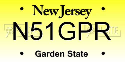 N51GPR New Jersey License Plate