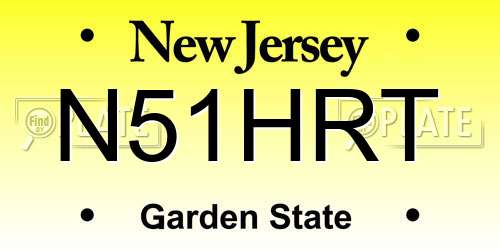 N51HRT New Jersey License Plate