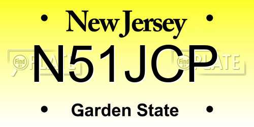 N51JCP New Jersey License Plate