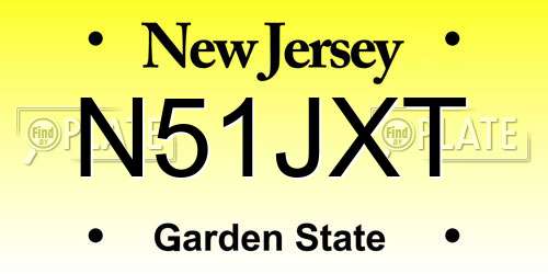 N51JXT New Jersey License Plate