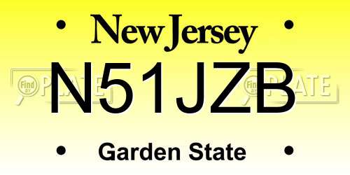 N51JZB New Jersey License Plate