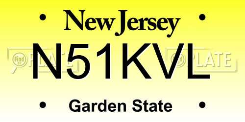 N51KVL New Jersey License Plate