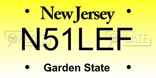 N51LEF New Jersey License Plate