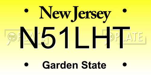 N51LHT New Jersey License Plate