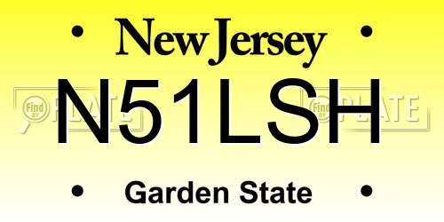 N51LSH New Jersey License Plate