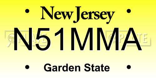 N51MMA New Jersey License Plate