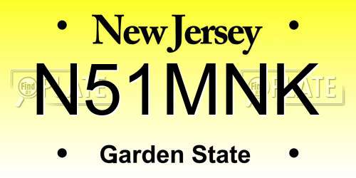 N51MNK New Jersey License Plate