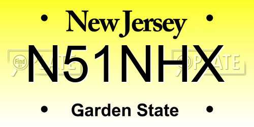 N51NHX New Jersey License Plate