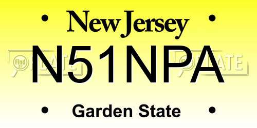 N51NPA New Jersey License Plate