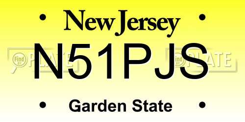 N51PJS New Jersey License Plate