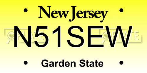N51SEW New Jersey License Plate