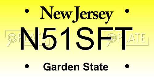N51SFT New Jersey License Plate
