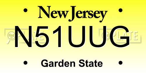 N51UUG New Jersey License Plate