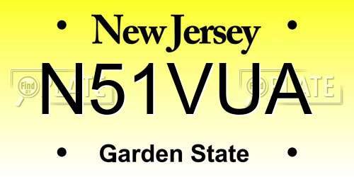 N51VUA New Jersey License Plate