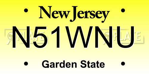 N51WNU New Jersey License Plate