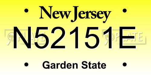 N52151E New Jersey License Plate