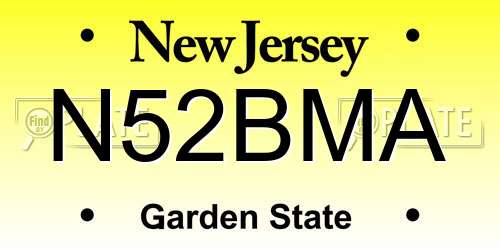N52BMA New Jersey License Plate